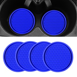 Car Cup Holder Coaster for Cup Holders 4PCSAnti-Slip Automotive Car Coaster Insert Universal Car Drink Coaster for Women Men (Blue)
