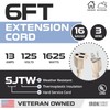 Iron Forge Tools 6 Ft Beige Extension Cord Indoor Outdoor,16/3