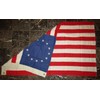 AES 3x5 Embroidered Tea Stain Rustic Betsy Ross American 100%