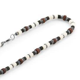 LOCAL LEAGUE Mens Bead Necklace Beaded Surf-Inspired Style BEACH Party Cali Vibes Festival Vacation Clubbing, for Men, Surfer, Boyfriend, Choker 18” /21”/ 24.4”/ 29”, 21”/ 53 cm