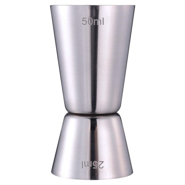 Stainless Steel Jigger Bar Craft Dual Spirit Measure Cup 25ml/50ml