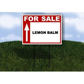 LEMON BALM For Sale UP ARROW white Red Black 1 Double Sided 18x24 in Yard Road Sign w/stand