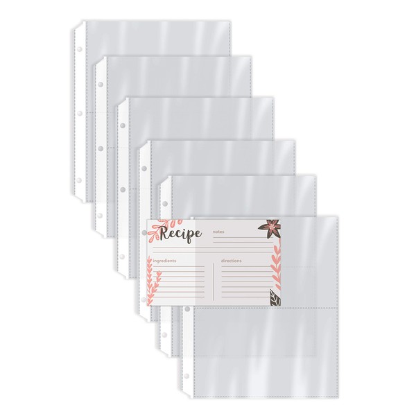 Recipe Card Page Protectors, 100 Count, 4 x 6 inch