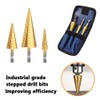 Hocansen 3 Pcs Step Cone Drill Bits Counter Sink Drill