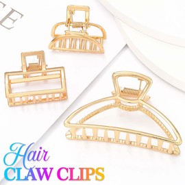 Fashey Metal Claw Clips Gold Hair Claws Mini Hair Clip Hair Accessories for Women (Gold)