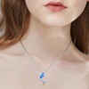 Midir&Etain Squirrel Necklace 925 Sterling Silver Blue Opal Acorn Pendant