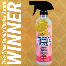 Bodhi Dog Detangling Spray - Fur & Hair Detangler Spray for Dogs & Cats - Easily Removes Mats, Tangles & Knots - Pet Grooming Essentials - Made in USA - Fresh Apple (17 Fl Oz)