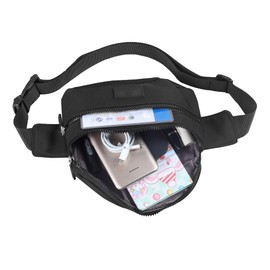 Bumbags Waist Fanny Pack Ladies Fashion Bum Bag with Adjustable Belt for Sport Hiking Girls Women Men (Black)