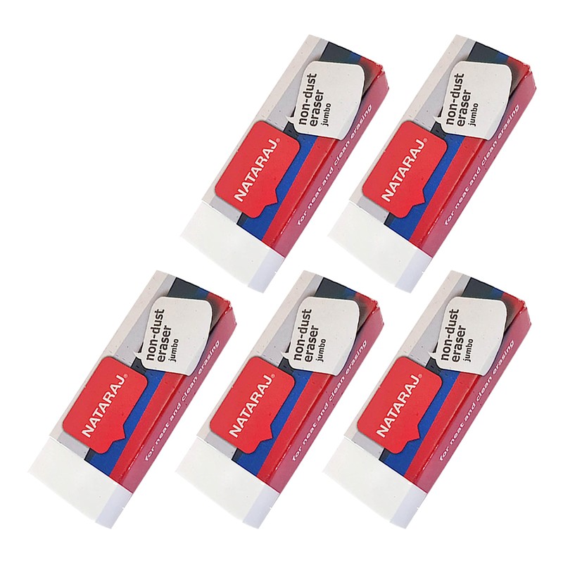 B2S Jumbo Size Eraser Set, Pack of 5, Large Sleeve