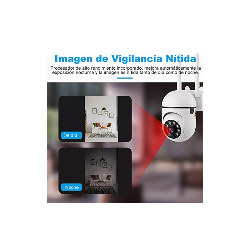 BAKEWAY Cámara de Seguridad Exterior WiFi HD 1080P IP66 Impermeable
