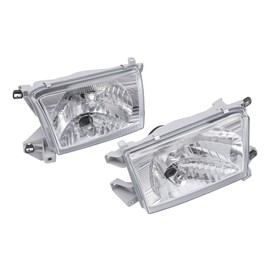Fronimo Left+Right Set Headlight Headlamps White Housing Compatible with Toyota 4Runner 1996-2002 Glass Headlight Pair Assemblies Clear Lens 81110-35320, 81150-35300