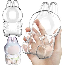 ENBRUO Sitting Sitting 8cm x 15.5cm Transparent Toy Protector PB Material Dirt Proof Dustproof Shock Absorption Keychain Easy Carry