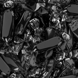 Candy Envy - Individually Wrapped Caramels - Black Wrapper - 12 Bags (Casepack) Bulk Black Candy