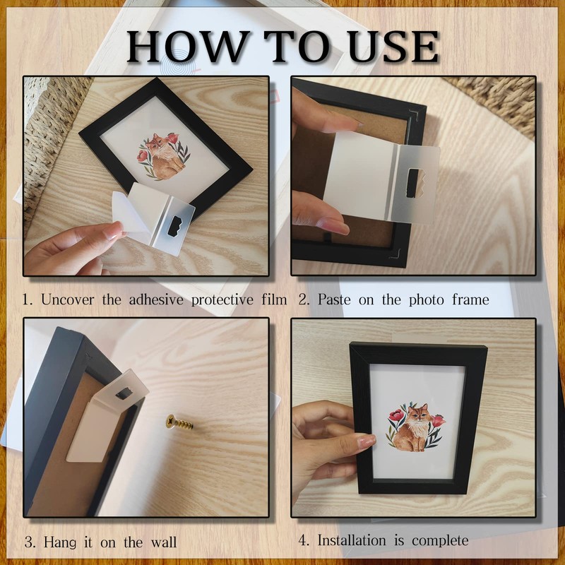 20 Pack Picture Hangers Adhesive Foamboard Hanger Plastic Sawtooth Adhesive
