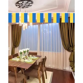 10 Meters Ukraine Miniature String Pennant Flag,30 PCS Ukrainian Small Bunting Banners,32 FT Decorations For Outdoor Indoor House Home Office Meeting Party