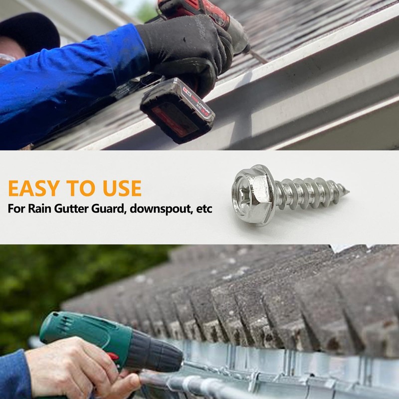 Allkeen 304 Stainless Steel Self Tapping Screws for Gutter Guard
