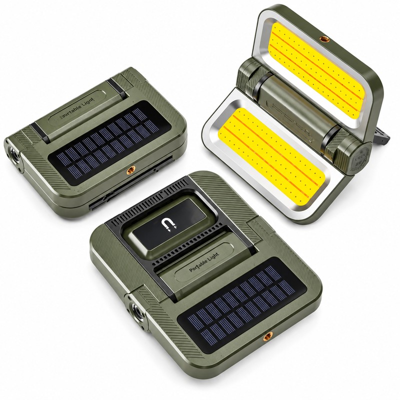 Foldable Solar Camping Light with USB Rechargeable Battery – Portable