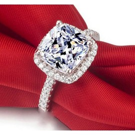 Metmejiao 18k Gold Plated CZ Diamond Ring Square 2 Ct Princess Cut Cubic Zirconia Shiny Full Diamond Ring Sterling Silver 925 Wedding Engagement Ring for Women Size 7