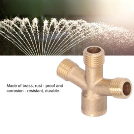 Shanrya Brass Adapter, Cross Hose Splitter Garden Hose M14 Thread 4‑Way Connector Pipe Fittings Watering Irrigation Tool for Garden Irrigation Agricultural Spray