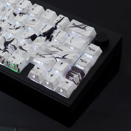 PBT Keycaps 131 Keys Sunset Keycaps, Double Shot Shine Through Side Printed Keycap, Cherry Profile Dye Sublimation Keycap for Cherry MX Switch ANSI & ISO Layout Mechanical Keyboards
