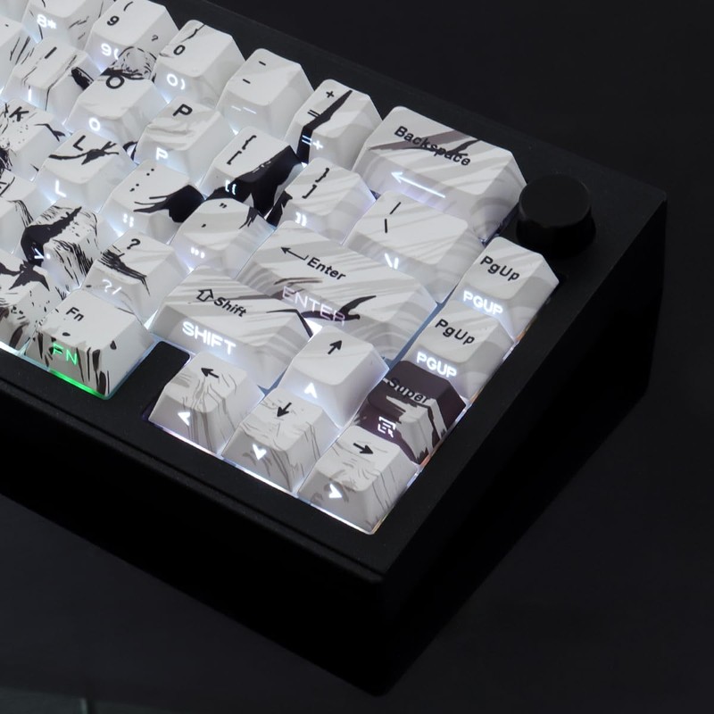 PBT Keycaps 131 Keys Sunset Keycaps, Double Shot Shine Through