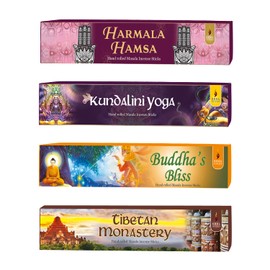 Soul Sticks Hand-Rolled Incense Sticks Variety 4 Pack | 100% Natural Masala Incense Organic Home Fragrance Agarbatti | 15 Grams Per Pack - 60 Grams Total (Eastern Vibes)