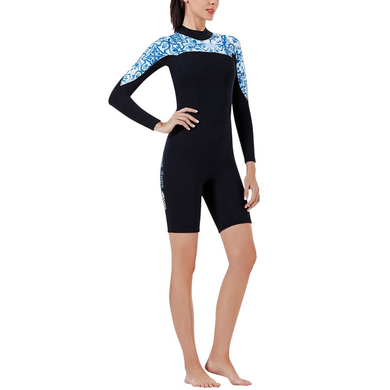 1.5MM Diving Onepiece Swimsuit Wetsuit Short Trousers for Snorkeling Surfing(Woman