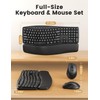 Quiet Wireless Keyboard and Mouse Combo,30dB Silent Ergonomic Full-Size Keyboard