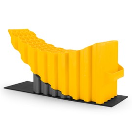 Camco Camper/RV Curved Trailer Aid - Features 6.5" of Lift & Includes Wheel Chock and Rubber Base Pad - Designed for Trailers Up to 20,000lbs & Compatible w/ Tires Up to 32" (44436)