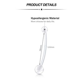 Longita Belly Button Piercing Pregnancy Maternity Flexible Long Belly Button Piercing Bioflex 14G Acrylic Plastic 38 mm Adjustable Pack of 4, Plastic