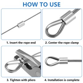 Flintronic M4 Wire Rope Thimbles, 30 Pieces, 4 mm, 304 Stainless Steel Rope Thimbles, Stainless Steel Thimble for Wire Rope, Steel Rope, Washing Line, Forestry Rope, Natural Rope, Awning Fixed