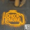 AYDCNO Check Enginee Led Neon Siqns,Engine-Shaped with Curved Wall Decor