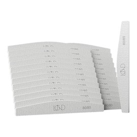 Chaun Legend Zebra Half Moon Nail Files 80/80-25pcs | Precision Shaping for Acrylic, Dip Powder, Polygel, and Nail Extensions | Coarse Grit, Curved Design, Double-Sided | Nail Files