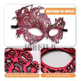 JOREILD 2pzs Antifaz Fiesta Mascaras Halloween Pareja Carnaval Cosplay Rojo.antifaz Halloween Para Adulto,niño,pareja.accesorios De Halloween Cosplay 