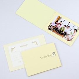 Yamadaya Latermat Store Photo Mount Paper Photo Frame Pocket Mount "Thank You/Ivy" 2L Size 1 Side Horizontal (Cream)