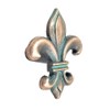 The Rustic Touch Fleur-de-lis Cabinet Knobs, Copper Patina Finish, Decorative