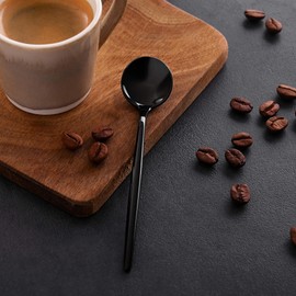 GRÄWE Provence Espresso Spoons, Black, Pack of 6, Espresso Spoons Made of Stainless Steel, Dishwasher Safe, Small Spoon