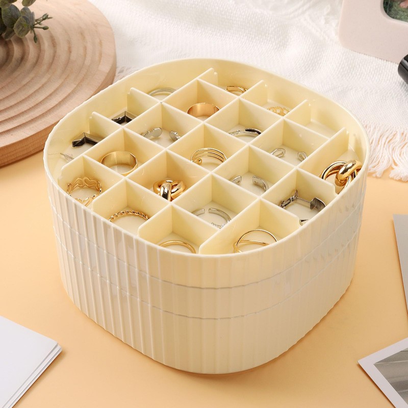 Sunkaioo Earring Organizer,Stackable 3-Layers Clear Jewelry Box with Lid,Stud Earring