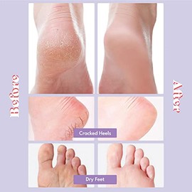 Toi:L Mascarilla extra sedosa para pies, tratamiento de cuidado de pies después de pelar, calcetines hidratantes con sal guerande y aceite de almendra