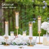 Glasseam Glass Hurricane Candle Holder: Gold Candlestick Holders Set of