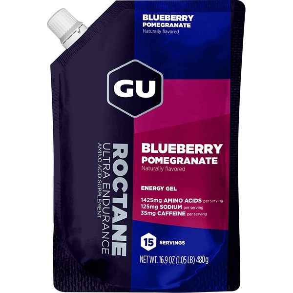 GU Energy Roctane Ultra Endurance Energy Gel, 15-Serving Pouch, Blueberry Pomegranate