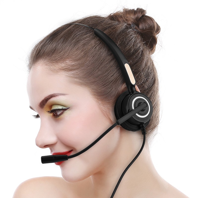 Call Center USB Headset Light Weight Noise Cancelling USB Call