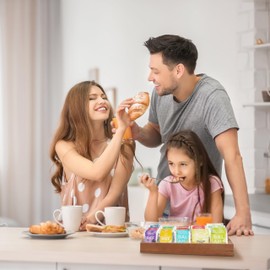 Relaxdays Wooden Sorting Box, 15 Compartments, H x W x D: 3.5 x 32 x 26 cm, Storage Box for Tea, Beads and Sewing Accessories, Open, Natural