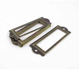 sourcing map Office File Drawer Tag Label Holder 83mm x 30mm 8 Pcs Bronze Tone