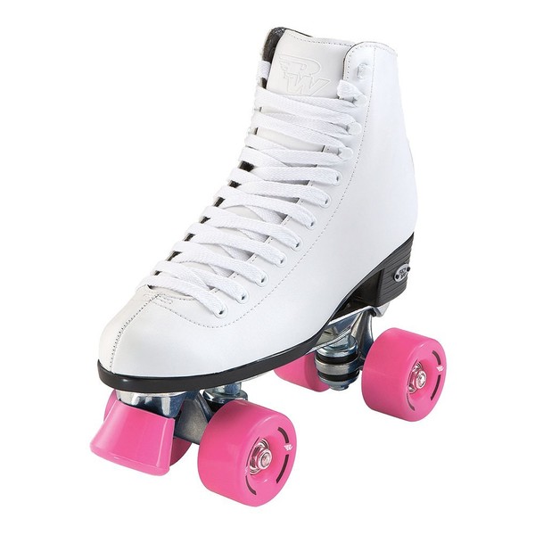 Riedell Skates - RW Wave - Quad Roller Skates for Indoor/Outdoor | White | Size 4 |