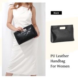 LHHMZ Women Top Handle Clutch Bag Trendy PU Leather Evening Shoulder Handbags with Chain for Formal Wedding Prom