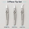 3-Piece Ceramic Tip Precision Soldering Tweezers Set, Anti-Static Straight and