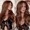 Auburn Wig with Bangs Long Wavy Copper Red Layered Wig