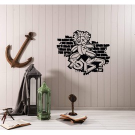 Wall Decal Street Art Graffiti Drawing Toys Game Doll Vinyl Sticker Large Decor (ed942) Black