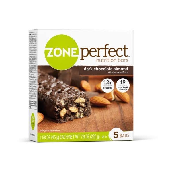 Zone Perfect Nutrition Bars, Dark Chocolate Almond, 5 Count (Pack of 2)